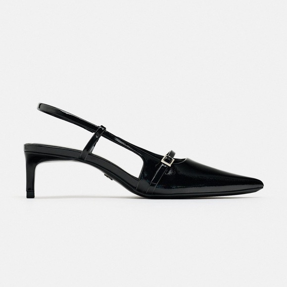 ZARA BUCKLED STRAP SLINGBACK SHOES - Picture 1 of 5